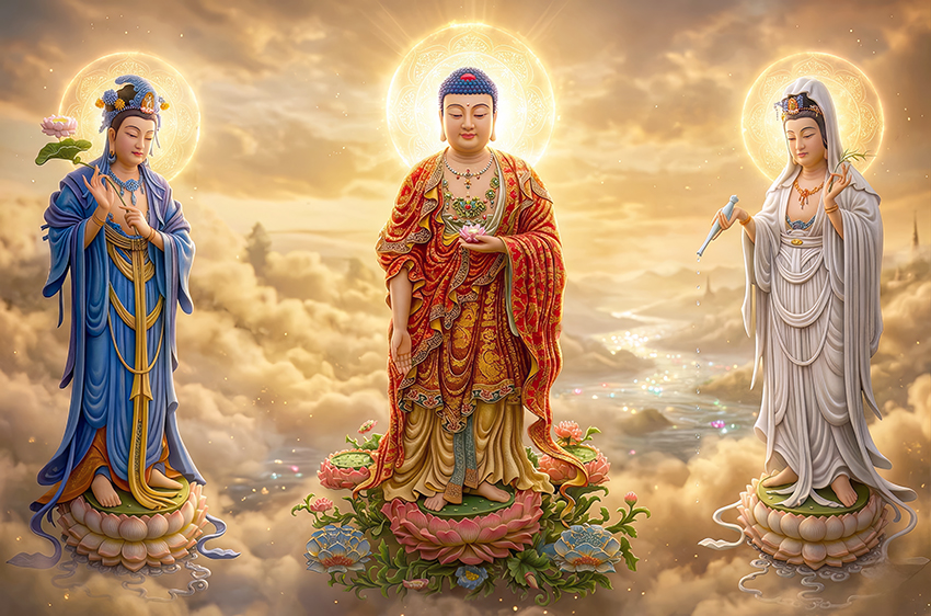 Tranh Tây Phương Tam Thánh ( 6582)